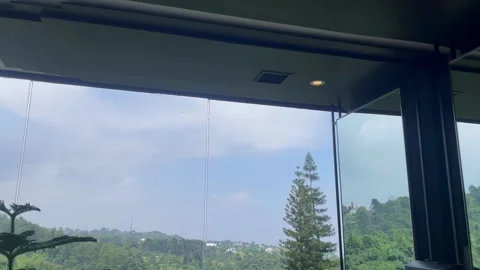 Beautiful view from a high angle showing a lush green forest valley Stock Footage 320503241