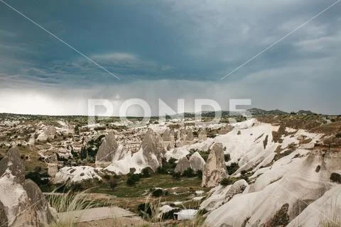 Beautiful view of the hills of Cappadocia in Turkey against the backdrop of a Stock Photos