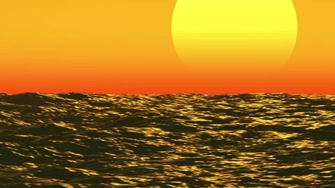 Beautiful view of a huge sunset over the sea or ocean. Stock Footage 317090960