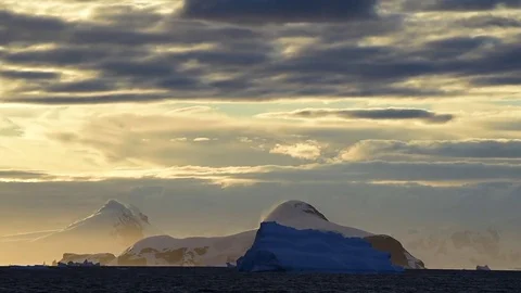 Beautiful view of icebergs in Antarctica Stock Footage 77123215