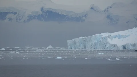 Beautiful view of icebergs in Antarctica Stock Footage 88110192