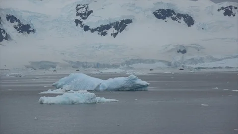 Beautiful view of icebergs in Antarctica Stock Footage 88110639