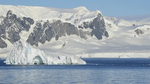 Beautiful view of icebergs in Antarctica Stock Footage 89608314