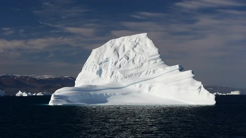 Beautiful view of icebergs Stock Footage 100756262