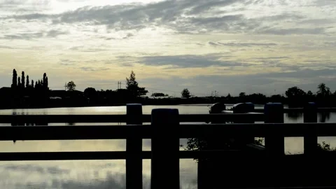 Beautiful view i.e. partly cloudy and beautiful river Stock-Footage 236813478