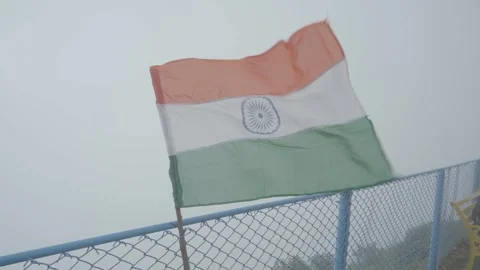 A beautiful view of the Indian flag flying high in the air.4k footage Stock-Footage 311966992