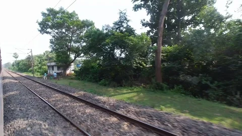 Beautiful view from inside the train Stock Footage 253220045