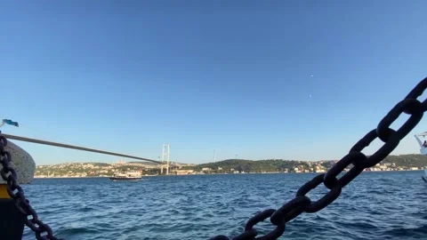 A beautiful view of Istanbul's Bosphorus from the coast Stock Footage 266847845