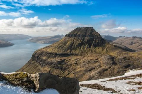 Beautiful view landscape in Faroe island Stock Photos