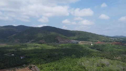 Beautiful view of the large mountains in South Kalimantan which are filled .. Stock Footage 287740329