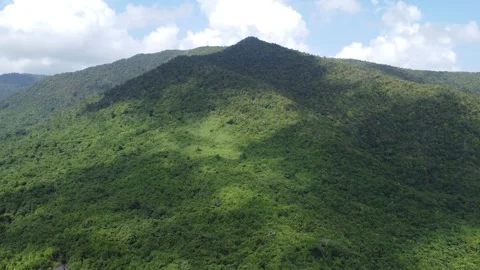 Beautiful view of the large mountains in South Kalimantan which are filled .. Stock Footage 288111546