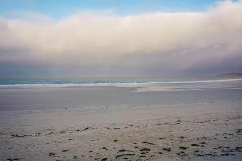 Beautiful view of Le Braye Beach on Sunrise in Jersey Island. Channel Islands Stock Photos