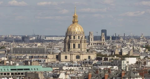 Beautiful View of Les Invalides, Musée de l'Armée in Paris, France Stock Footage 101144275
