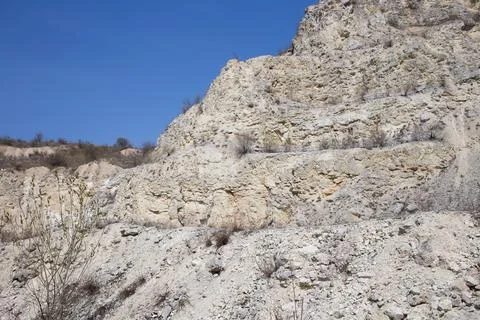 Beautiful view of limestone quarry. Stock Photos