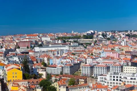 Beautiful view of Lisbon old city, Portugal Stock Photos