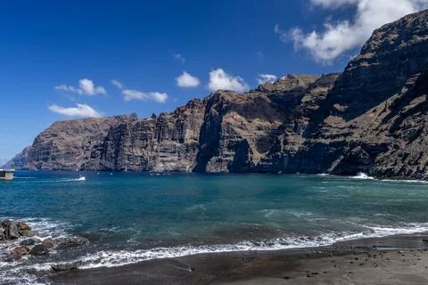 Beautiful view of Los Gigantes cliffs in Tenerife, Canary Islands, Spain. Stock Photos