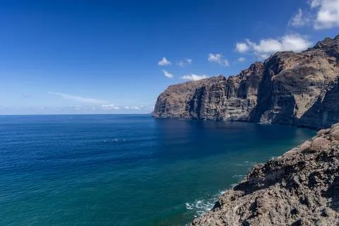 Beautiful view of Los Gigantes cliffs in Tenerife, Canary Islands, Spain. N.. Stock Photos
