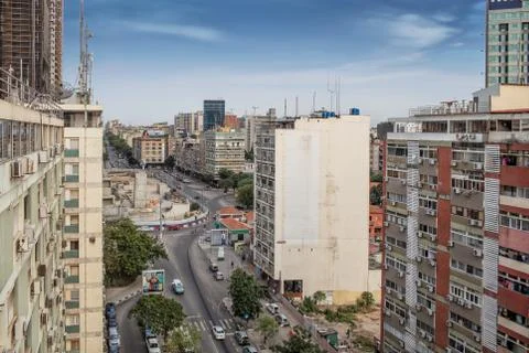Beautiful view of Luanda city, difference between worlds, the degraded and th Stock Photos