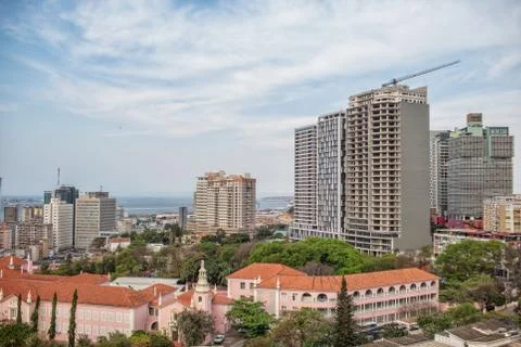 Beautiful view of Luanda city, difference between worlds, the degraded and th Stock Photos