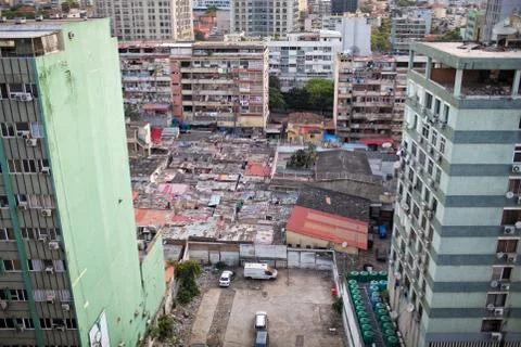 Beautiful view of Luanda city, difference between worlds, the degraded and th Stock Photos