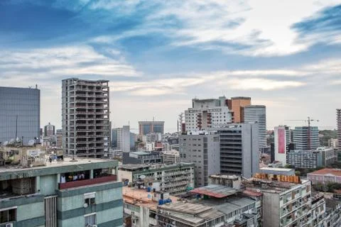 Beautiful view of Luanda city, difference between worlds, the degraded and th Stock Photos
