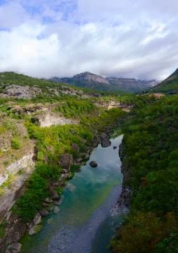 Beautiful view of Moraca River canyon, Montenegro Stock Photos