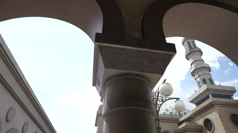 Beautiful view a mosque from below Stock Footage 256138824