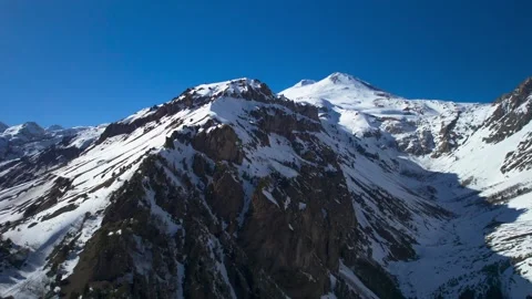 Beautiful view of Mount Elbrus and Terskol Peak. Stock Footage 274103182