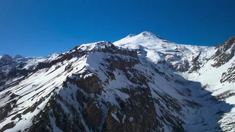 Beautiful view of Mount Elbrus and Terskol Peak. Stock Footage 274103514