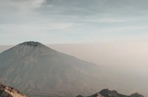 Beautiful view of Mount Merbabu on Java island, Indonesia Stock Photos