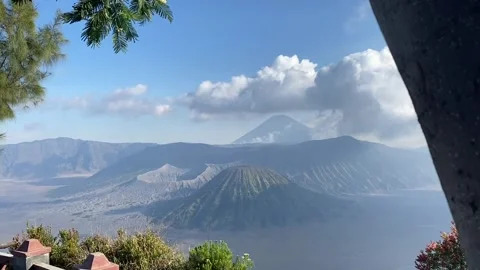 Beautiful view of a mountain Bromo, Indonesia Stock Footage