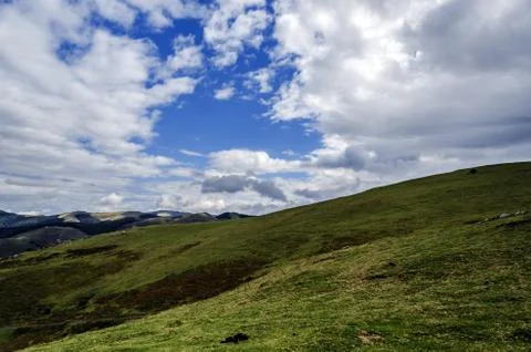 Beautiful view from the mountain, with impressive cloudscape and environment. Stock Photos