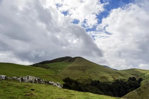 Beautiful view from the mountain, with impressive cloudscape and environment. Stock Photos