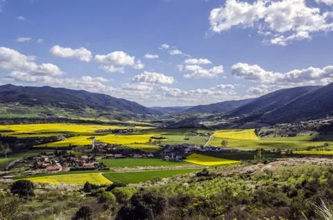 Beautiful view from the mountain, with impressive cloudscape and environment. Stock Photos