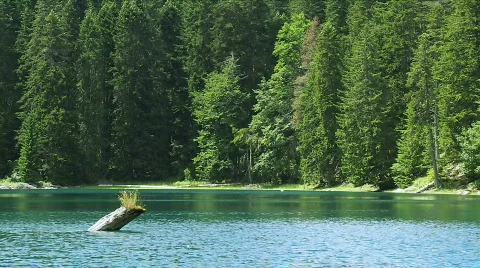 Beautiful view of the mountain lake Stock Footage
