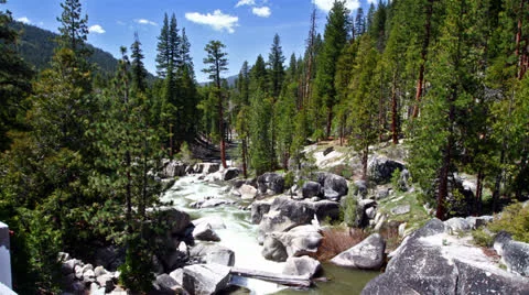 Beautiful view of mountain river, time lapse Stock Footage 25670803