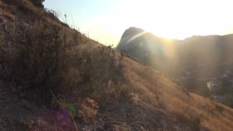 Beautiful view the mountain at sunset or sunrise Stock Footage 130438986