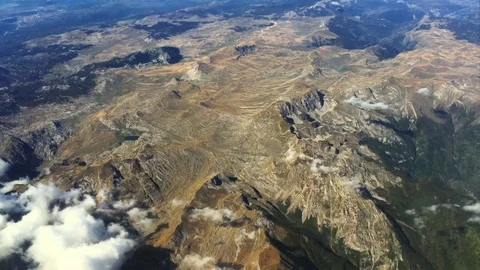 Beautiful view of the mountains from the plane Stock Footage 120826629