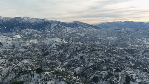 Beautiful view of the mountains in the snow Stock Footage 161985685