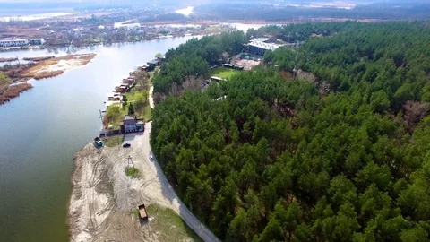 Beautiful view of nature from a height aerial view of a quadrocopter Stock Footage 74124553