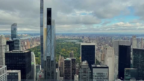 A beautiful view of New York's Central Park from a bird's eye view. Stock Footage 220321702