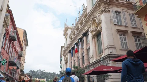 Beautiful view to the Nice Opera House. Stock Footage 93778379