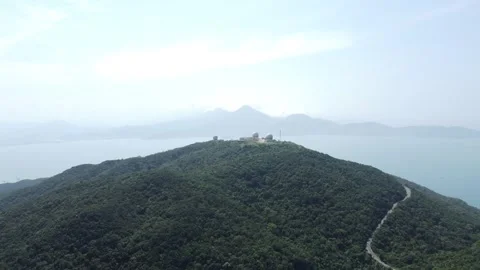 Beautiful view of the observatory, which is located on the top of the mountain, Stock Footage 242094777