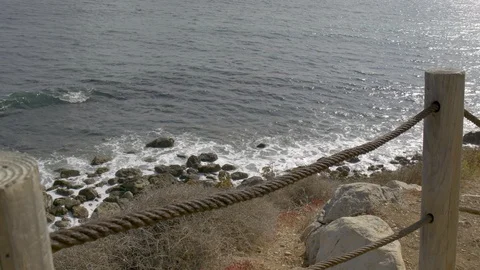Beautiful view of the ocean coast without people in the summertime. Stock Footage 111637462