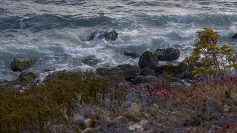 Beautiful view of the ocean coast without people in the summertime. Stock Footage 111891732