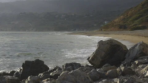 Beautiful view of the ocean coast without people in the summertime. Stock Footage 111894730