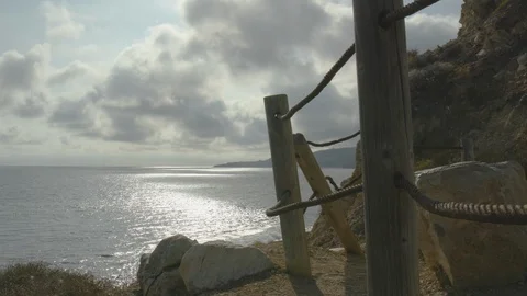 Beautiful view of the ocean coast without people in the summertime. Stock Footage 111894898