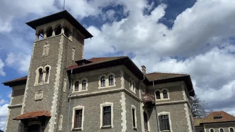The beautiful view of the old Castle with high main tower. Stock Footage 240128673