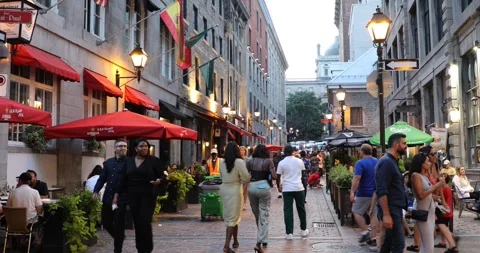 Beautiful view of Old Montreal streets i... | Stock Video | Pond5