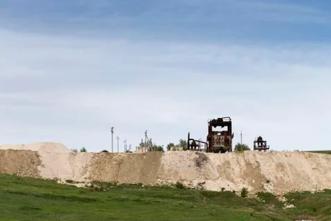 Beautiful view of the old quarry. Stock Photos